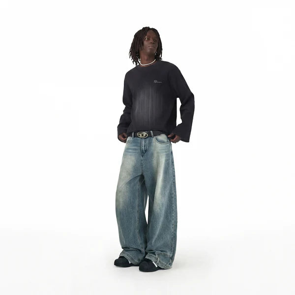 music money fashion waffle oversized full sleeve